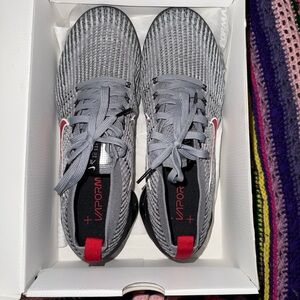 Nike Vapormax Flyknit Gray with Red Accents